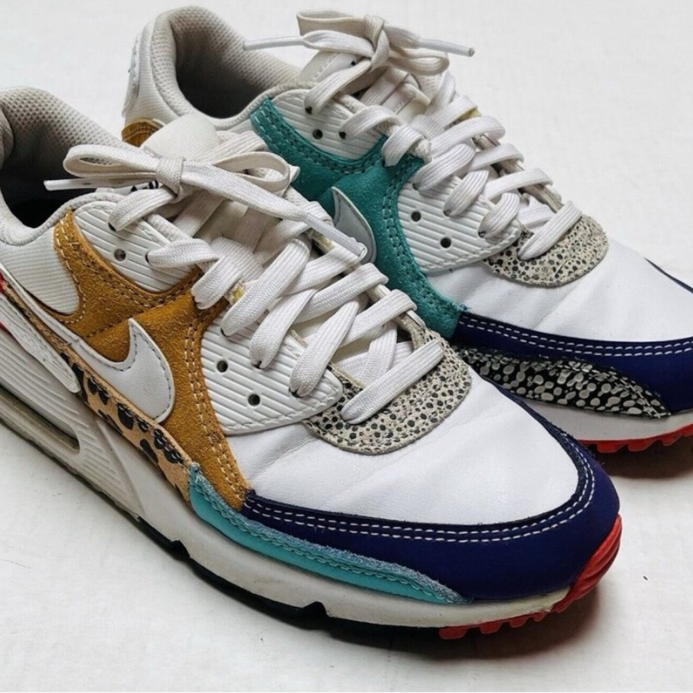 Nike Air Max Safari Mix White Animal Red, Blue, Tan and White Colorful Casual - Picture 6 of 10